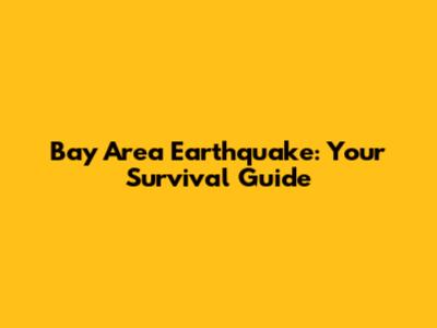 Bay Area Earthquake: Your Survival Guide
