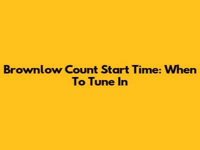 Brownlow Count Start Time: When To Tune In