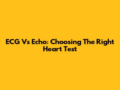 ECG Vs Echo: Choosing The Right Heart Test