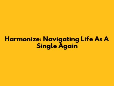 Harmonize: Navigating Life As A Single Again