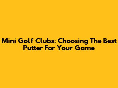 Mini Golf Clubs: Choosing The Best Putter For Your Game